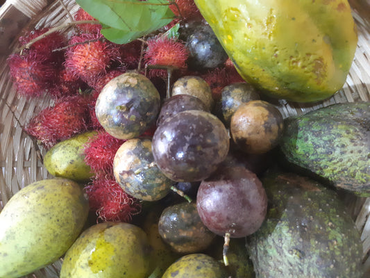 A colorful fruit basket.